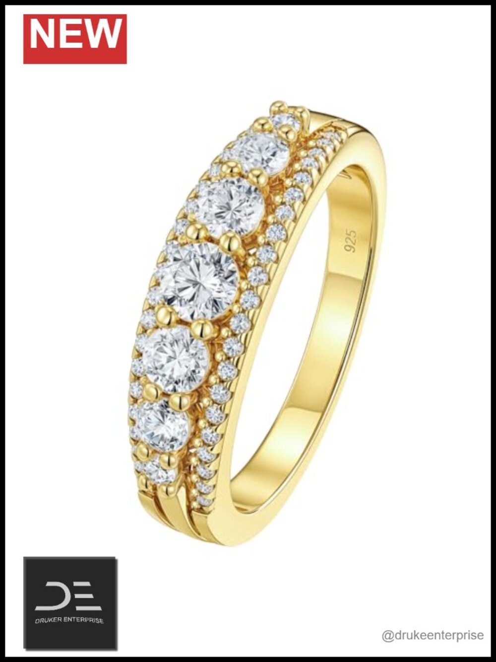 Sterling Silver Moissanite Eternity Ring Stackable Wedding Band